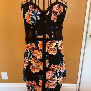 Material Girl floral bodycon dress